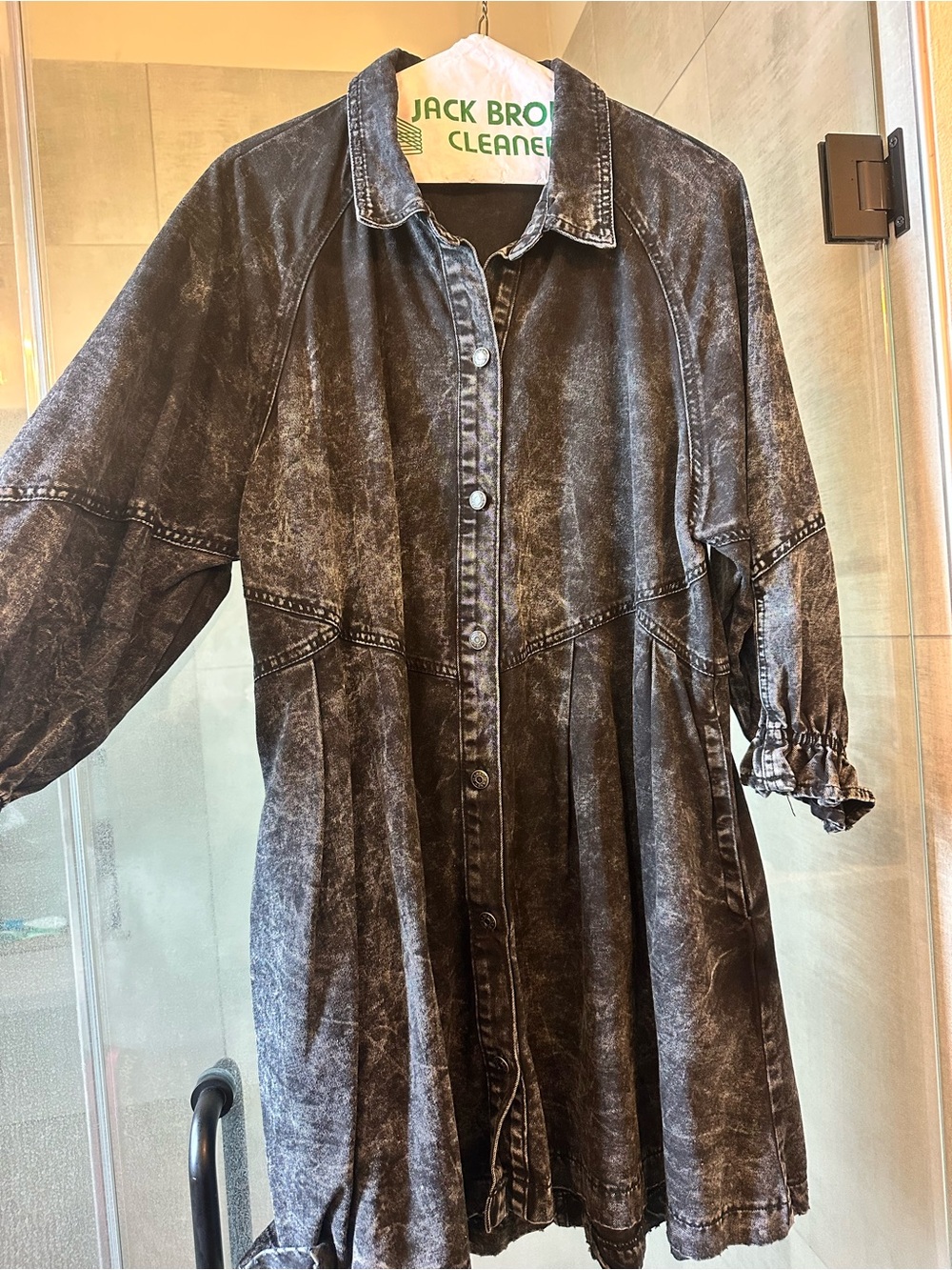 Black Denim Acid Wash Dress